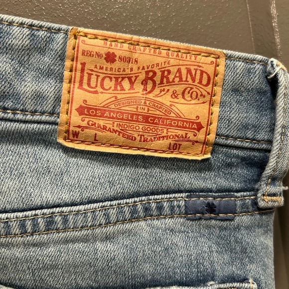 LUCKY BRAND RETRO BRIDGETTE CUSTOMIZED FLARE JEANS FLARE SLIT WIDE LEG SIZE 6/28 - Picture 4 of 5